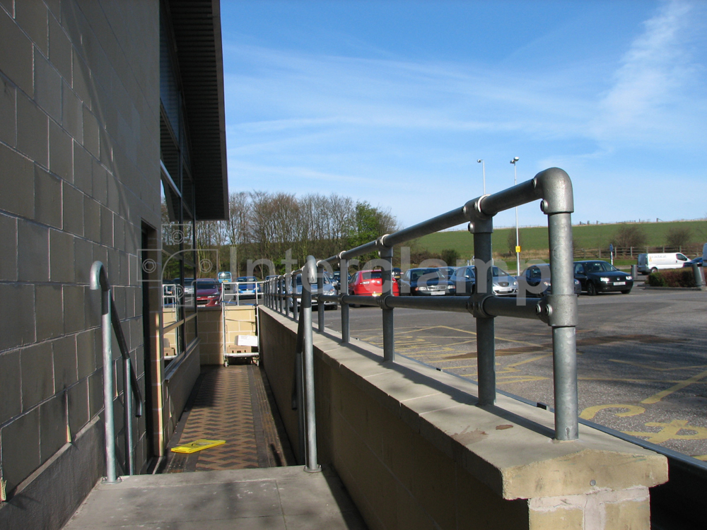 tube clamp balustrades constructed at a service station